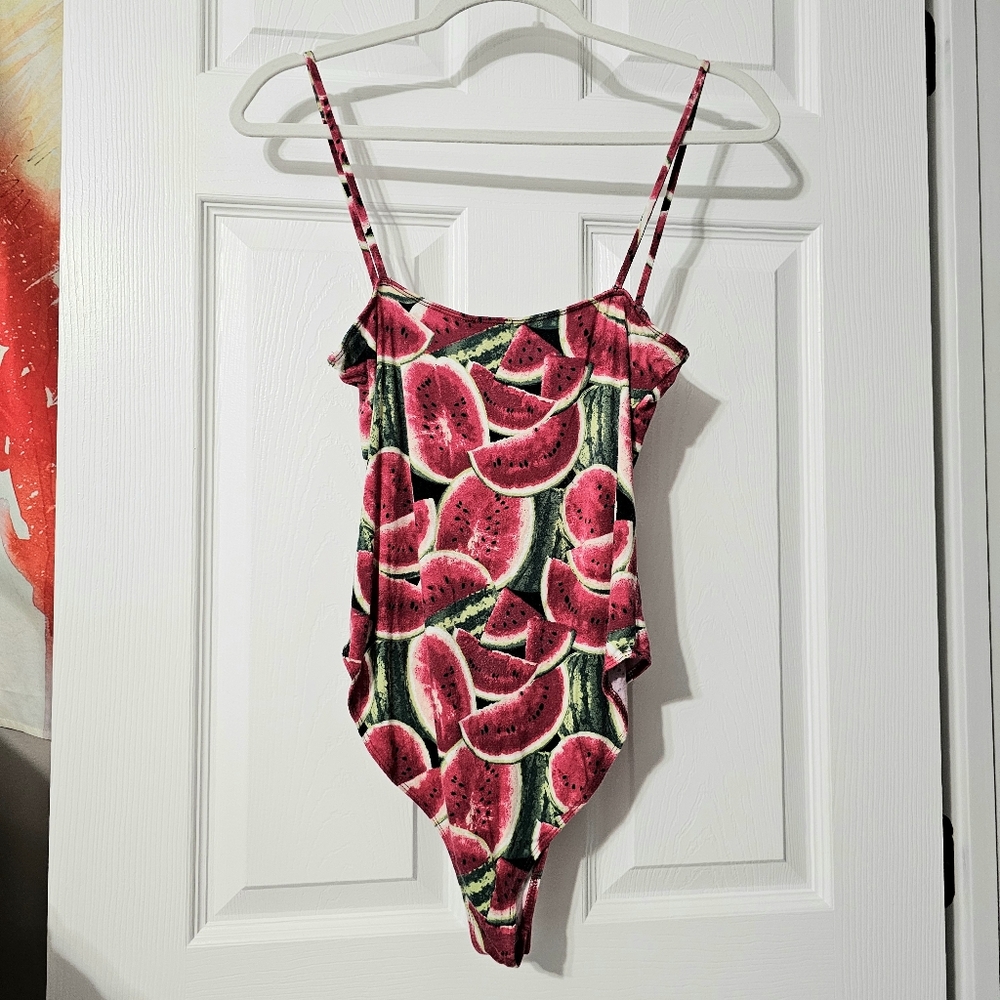 Forever 21 Watermelon Print Bodysuit - Size L - Picture 7 of 13